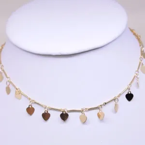 COLAR DOURADO CHOCKER CORAÇÕES