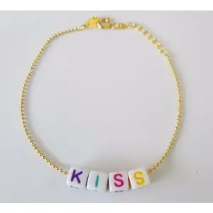 PULSEIRA BOLINHAS COM LETRAS LEITOSAS KISS