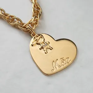 PULSEIRA DOURADA PINGENTE MÃE MENINO