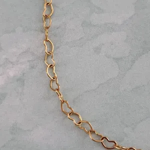 COLAR DOURADO ELOS CORAÇÃO VAZADO 45CM