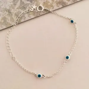 PULSEIRA BANHO DE PRATA INFANTIL OLHO GREGO