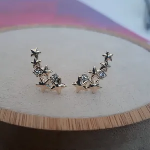 BRINCO DOURADO EAR CUFF ESTRELAS