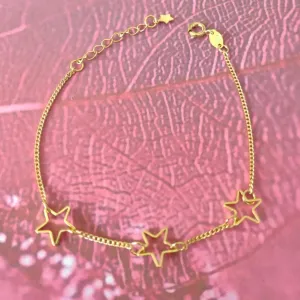 PULSEIRA DOURADA PINGENTES ESTRELAS