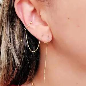 EAR PIERCING DOURADO PONTA AGULHA