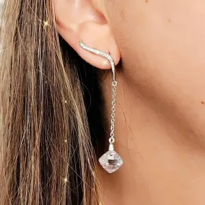 EAR JACKET RÓDIO BRANCO ZIRCÔNIA CRISTAL