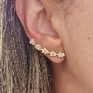 EAR CUFF DOURADO MICROZIRCÔNIAS CRISTAL