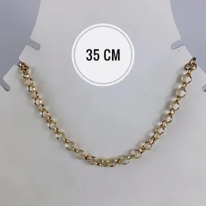 COLAR CHOCKER DOURADO CORRENTE ELO PORTUGUÊS