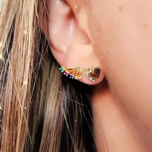 BRINCO DOURADO EAR CUFF COLORIDO