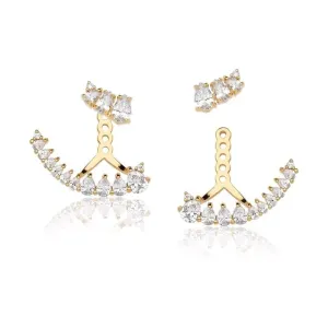 EAR JACKET DOURADO ZIRCÔNIAS CRISTAL