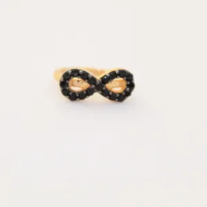 BRINCO PIERCING FAKE DOURADO INFINITO MICROZIRCÔNIAS NEGRAS