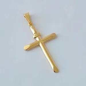 PINGENTE DOURADO CRUZ 3CM