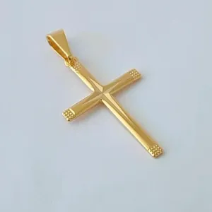 PINGENTE DOURADO CRUZ 4CM