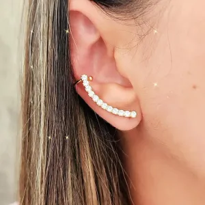 EAR CUFF DOURADO ZIRCÔNIAS CRISTAL