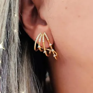 BRINCO DOURADO EAR CUFF QUATRO FIOS