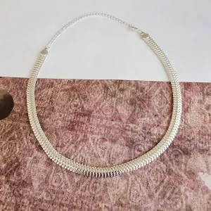 COLAR CHOKER BANHO PRATA MALHA GROSSA