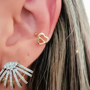 BRINCO PIERCING FAKE CORAÇÃO VAZADO