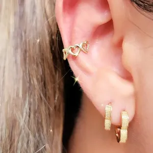 BRINCO PIERCING FAKE DOURADO CORAÇÃO VAZADO