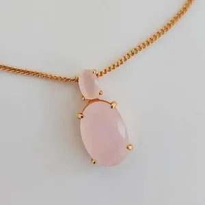 COLAR DOURADO GOTA ROSA