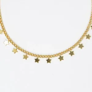 PULSEIRA DOURADA PINGENTE ESTRELAS