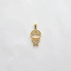 PINGENTE DOURADO MENINO CRAVEJADO MICROZIRCÔNIAS CRISTAL