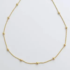 COLAR CHOCKER DOURADO BOLINHAS 30CM