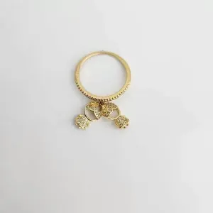 ANEL DOURADO PINGENTE MENINAS CRAVEJADO MICROZIRCÔNIAS CRISTAL