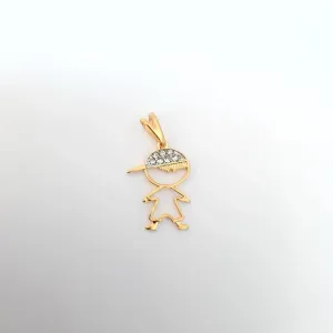 PINGENTE DOURADO MENINO BONÉ ZIRCÔNIAS CRISTAL