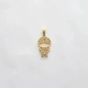 PINGENTE DOURADO MENINO CRAVEJADO MICROZIRCÔNIAS CRISTAL