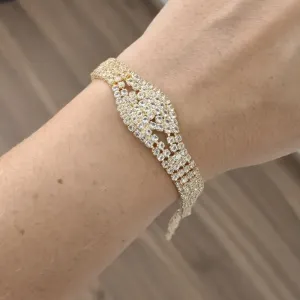 PULSEIRA DOURADA CRAVEJADA ZIRCÔNIAS CRISTAL