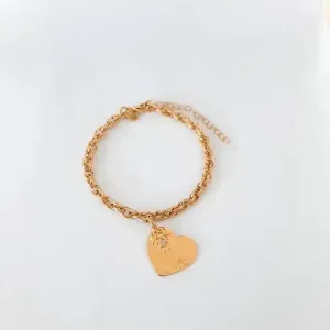 PULSEIRA DOURADA PINGENTE MÃE MENINA