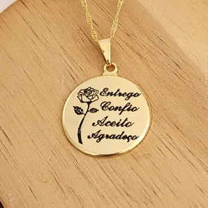 COLAR COM PINGENTE DOURADO ENTREGO CONFIO ACEITO AGRADEÇO