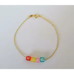 PULSEIRA BOLINHAS COM LETRAS COLORIDAS HOPE