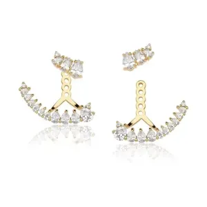 EAR JACKET DOURADO ZIRCÔNIAS CRISTAL