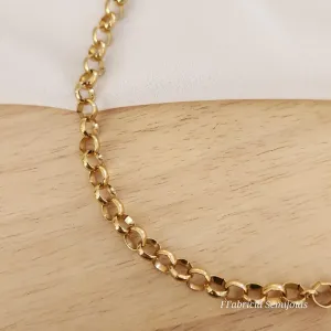 COLAR DOURADO CHOCKER  CORRENTE ELO PORTUGUÊS G 35CM+5CM