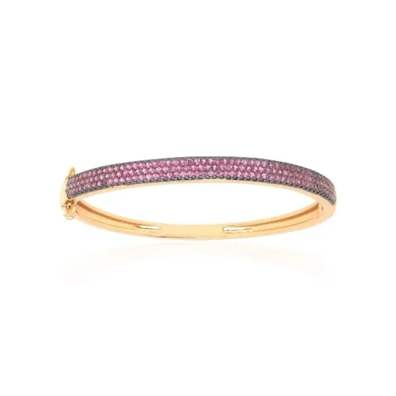 BRACELETE ZIRCÔNIAS ROSA QUATRO FILEIRAS