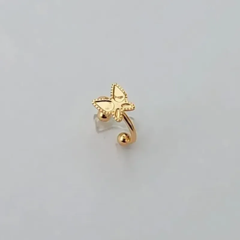 BRINCO PIERCING FAKE DOURADO BORBOLETA