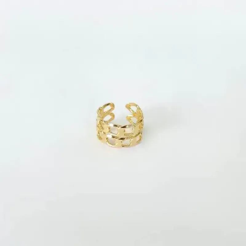 BRINCO PIERCING FAKE DOURADO FIO DUPLO