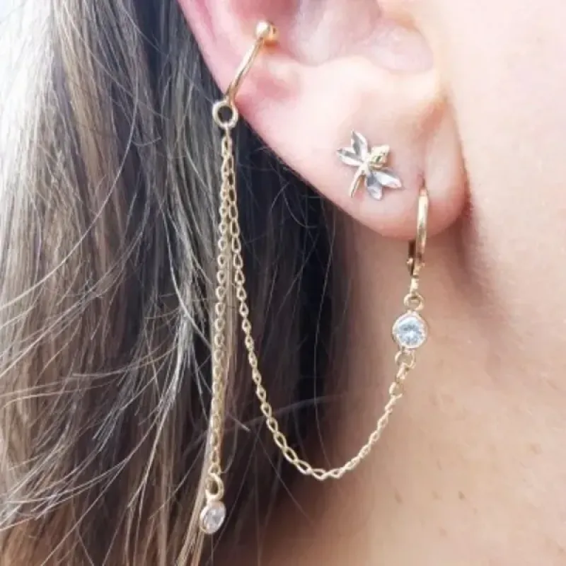 EAR PIERCING PINGENTE CRISTAL