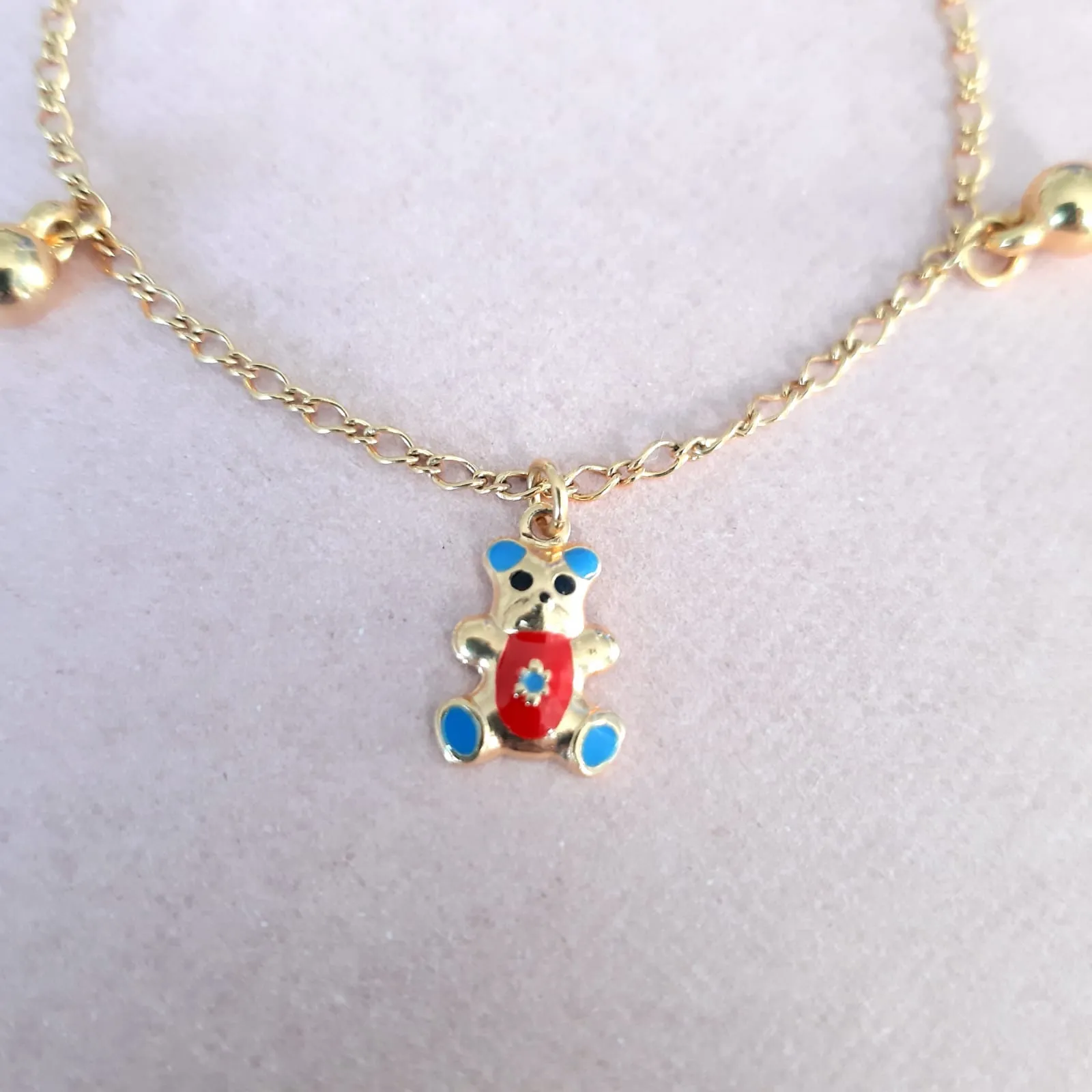 PULSEIRA DOURADA INFANTIL PINGENTE URSO