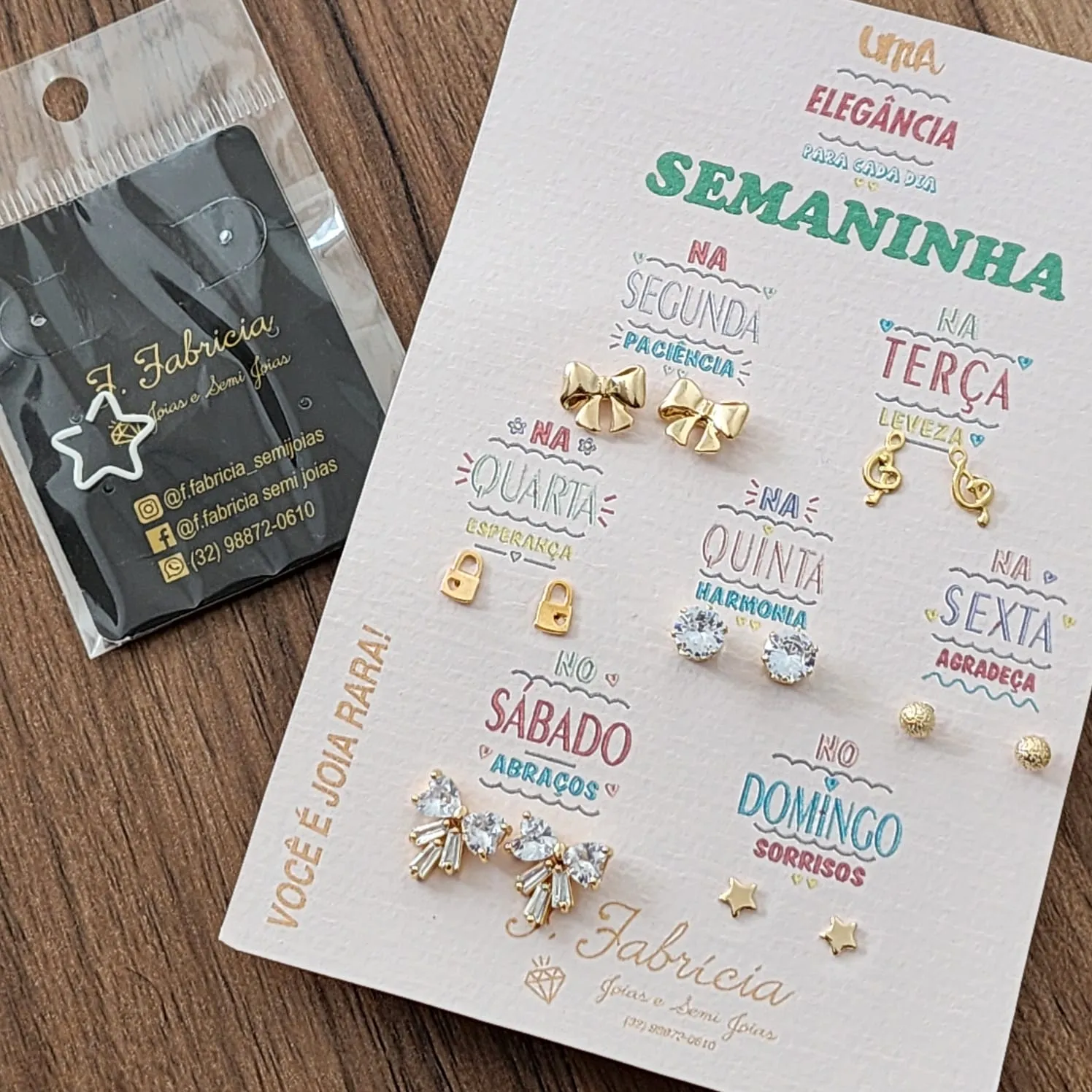 KIT BRINCOS SEMANINHA BRINDE PIERCING FAKE ESTRELA