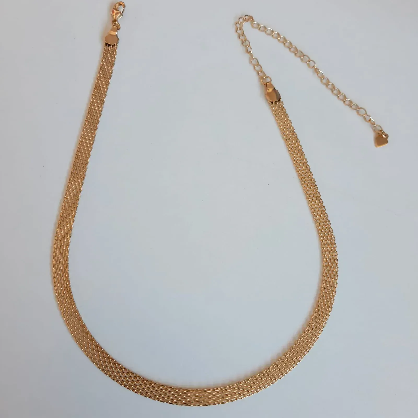 COLAR CHOKER DOURADO MALHA DETALHES