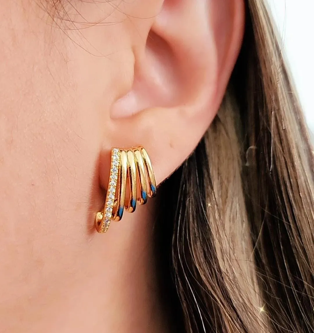 BRINCO DOURADO EAR CUFF DOIS EM UM