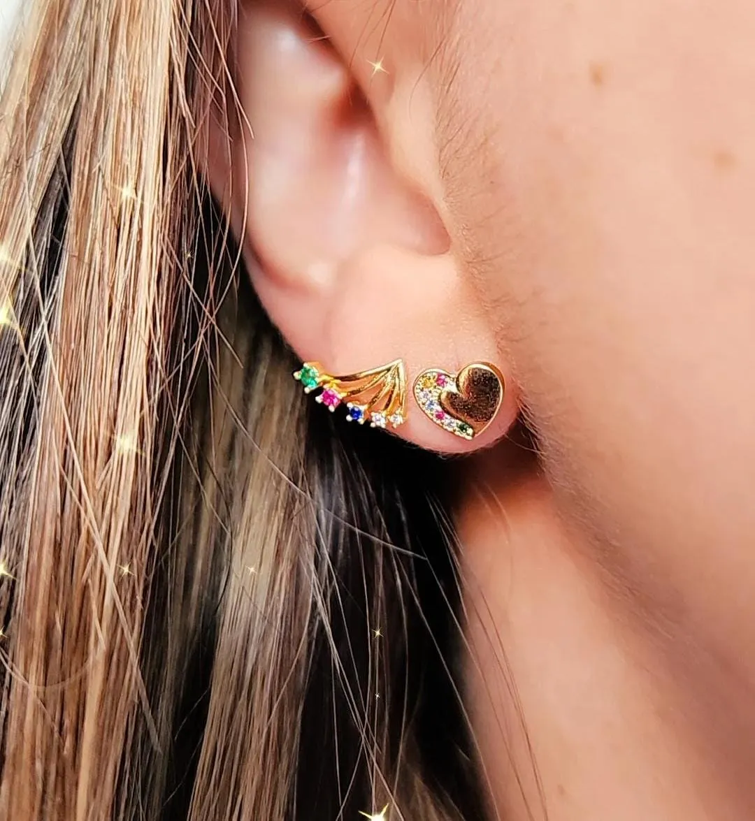 BRINCO DOURADO EAR CUFF COLORIDO