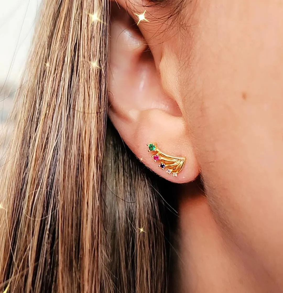 BRINCO DOURADO EAR CUFF COLORIDO