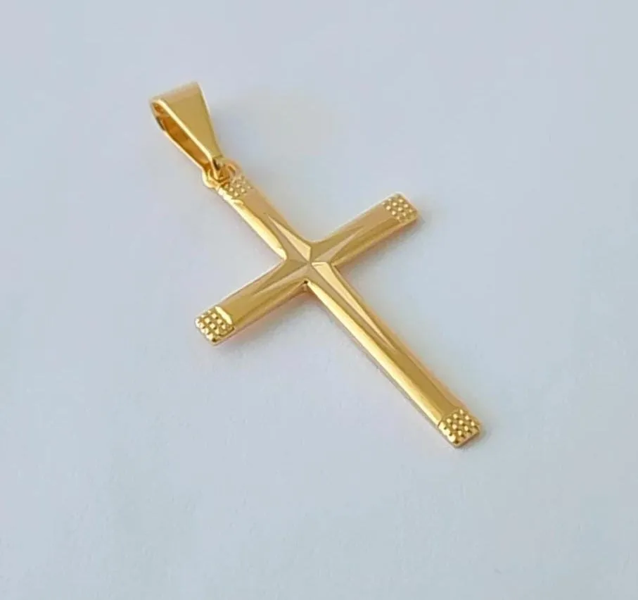 PINGENTE DOURADO CRUZ 4CM