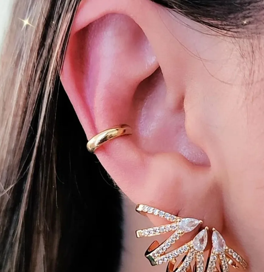 BRINCO PIERCING FAKE DOURADO LISO