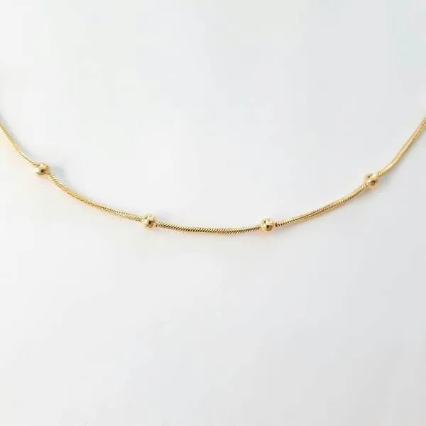 COLAR CHOKER VENEZIANA COM BOLINHAS 35CM +10CM