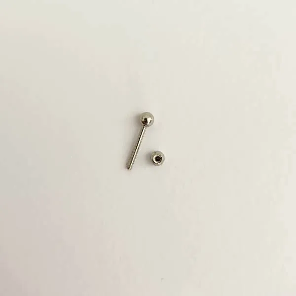 BRINCO PIERCING AÇO INOX CURTO BOLINHA