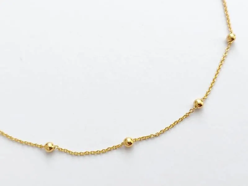 COLAR CHOCKER DOURADO BOLINHAS 30CM