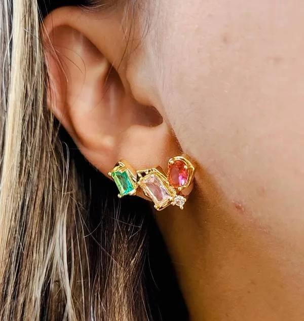 BRINCO EAR CUFF NAVETES COLORIDAS